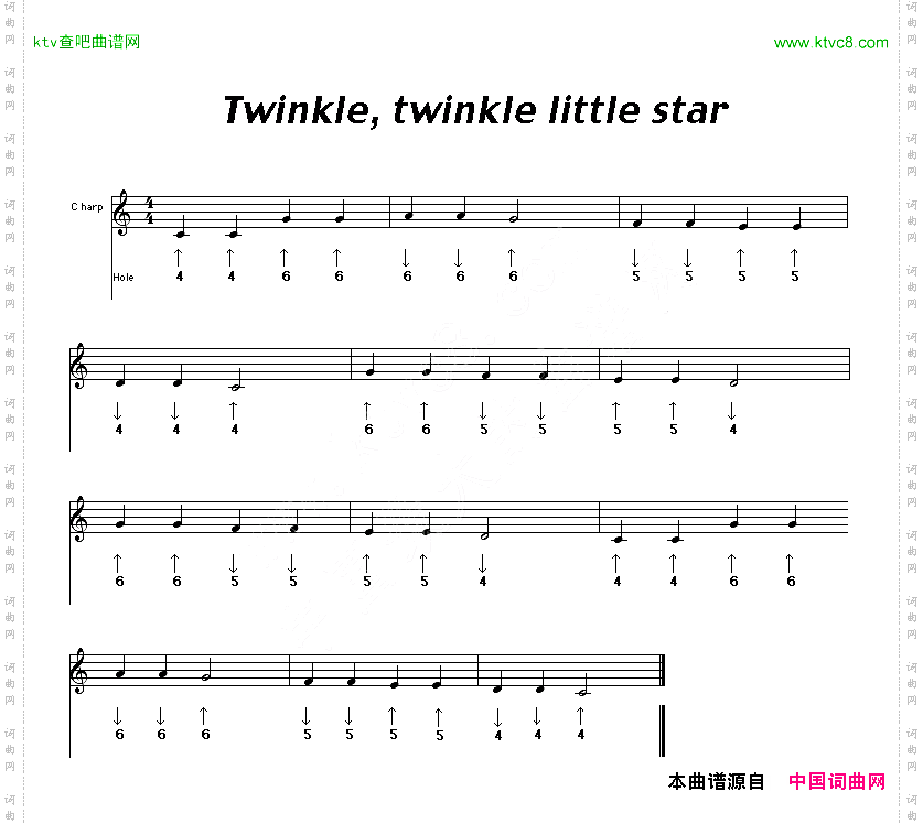 《twinkle,twinklelittlestar布魯斯》原創口琴曲譜, - 口琴曲譜 - 器