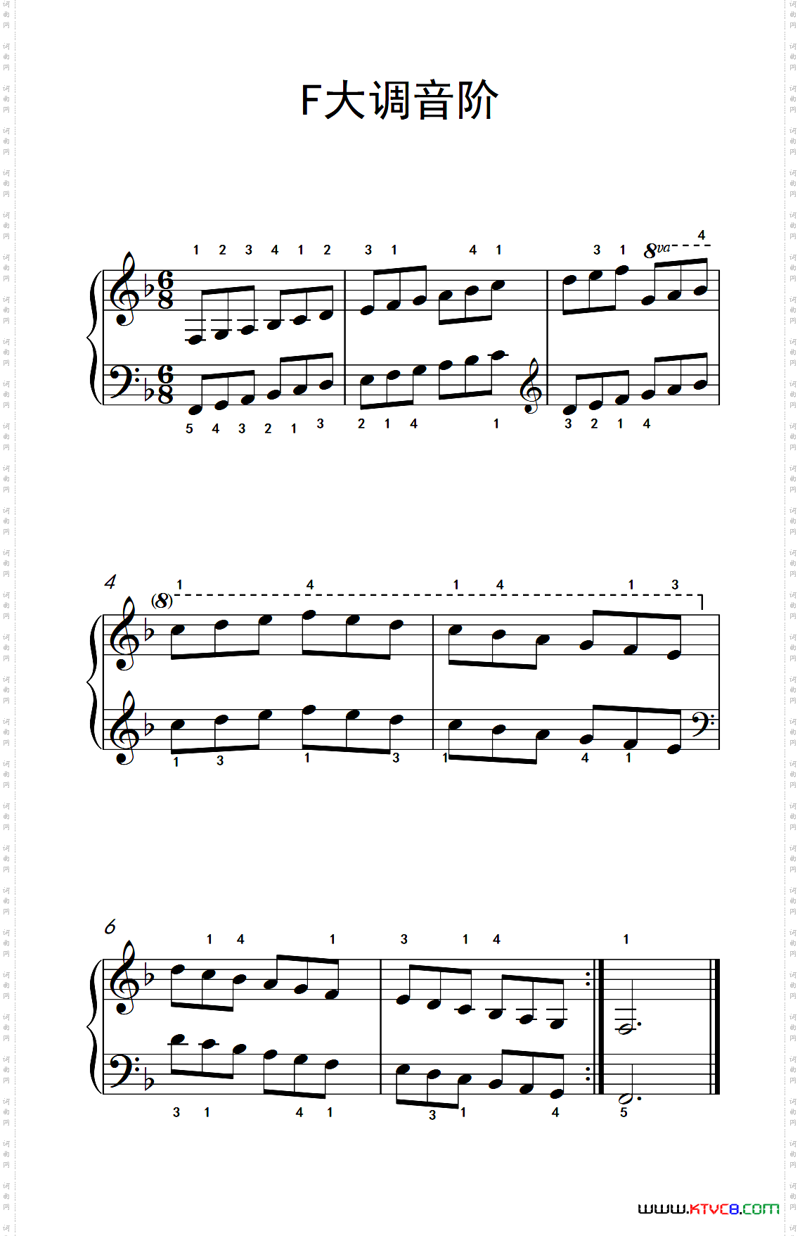 第三级6f大调音阶中央音乐学院钢琴业余考级教程13级第三级6f大调音阶