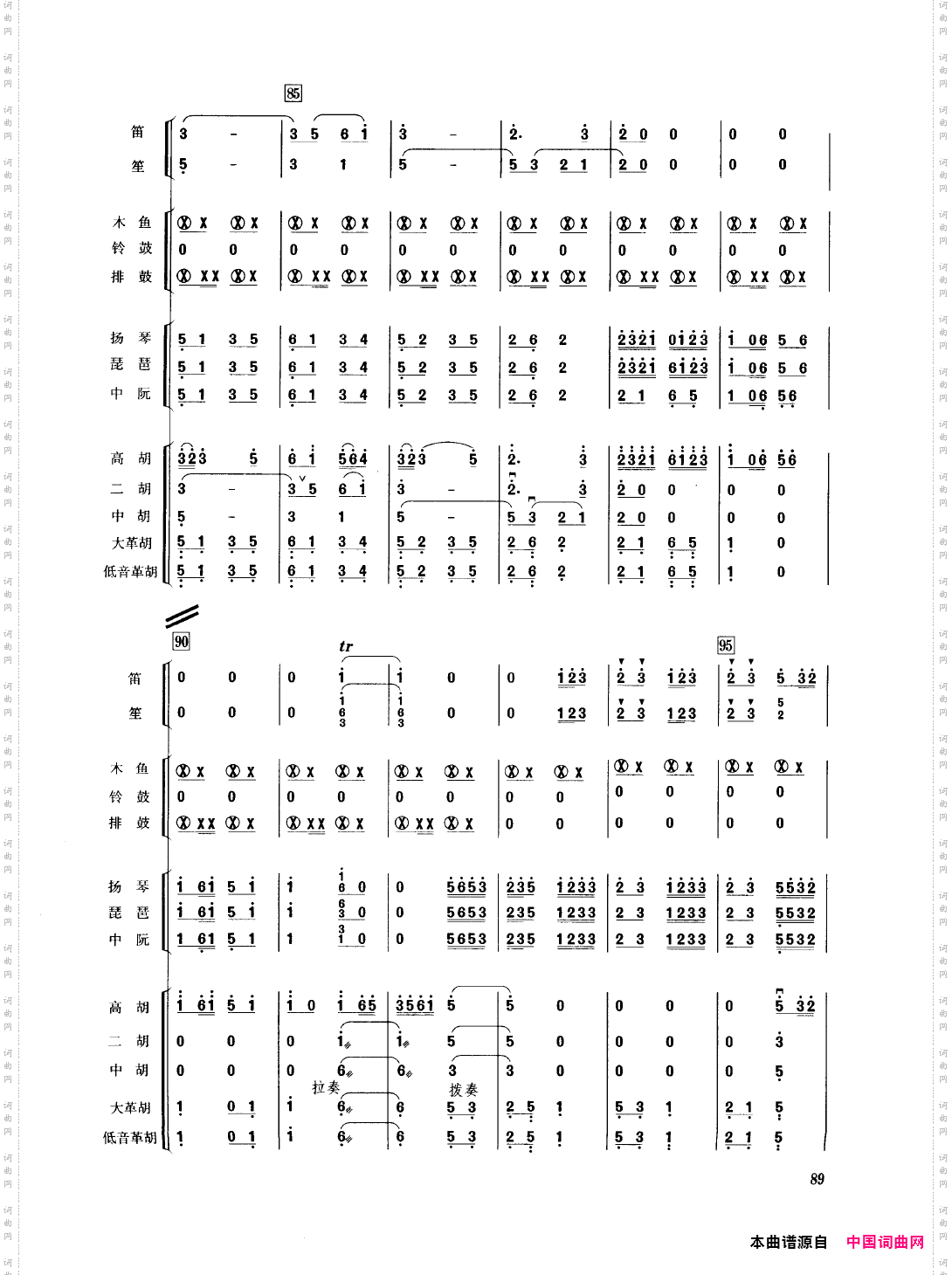 《中國民族器樂合奏曲集(總譜051-100)》簡譜 第42頁