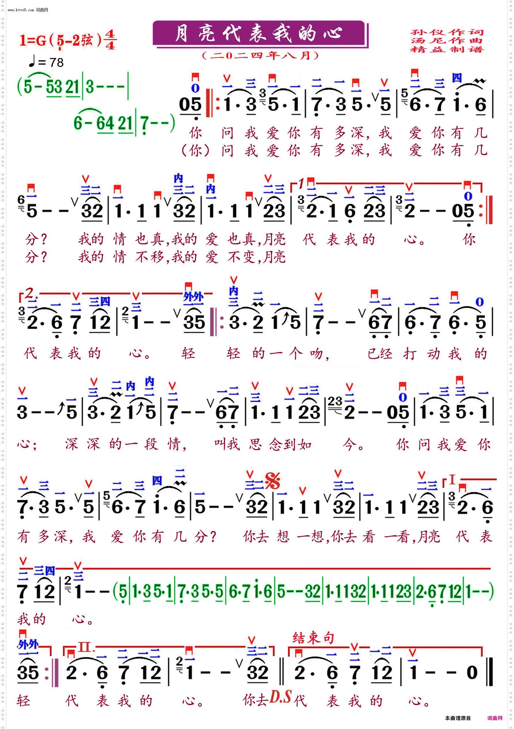 月亮代表我的心简朴图片